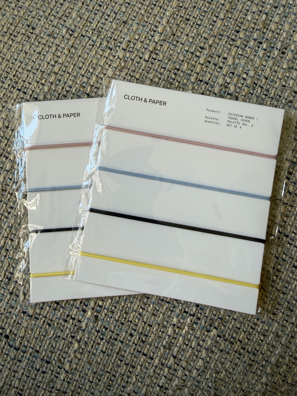 Cloth and Paper Exterior Bands for Travel Cover